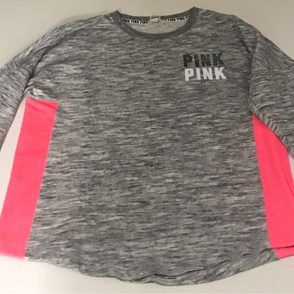 Pink by Victorias Secret Pink sweatshirt sz large black/gray/white